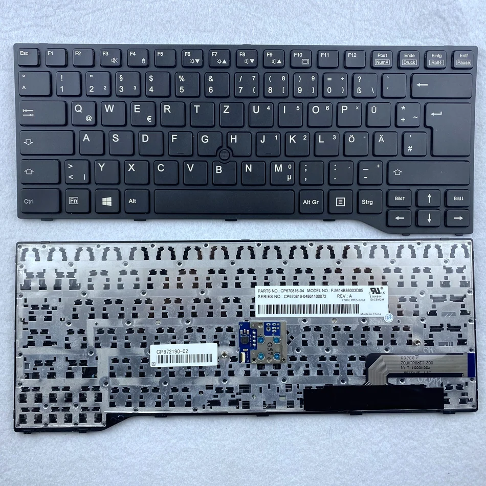 Немецкая клавиатура для ноутбука Fujitsu Lifebook E733 E734 E743 E744 U745 E546 E547 E544 E736 E746 |