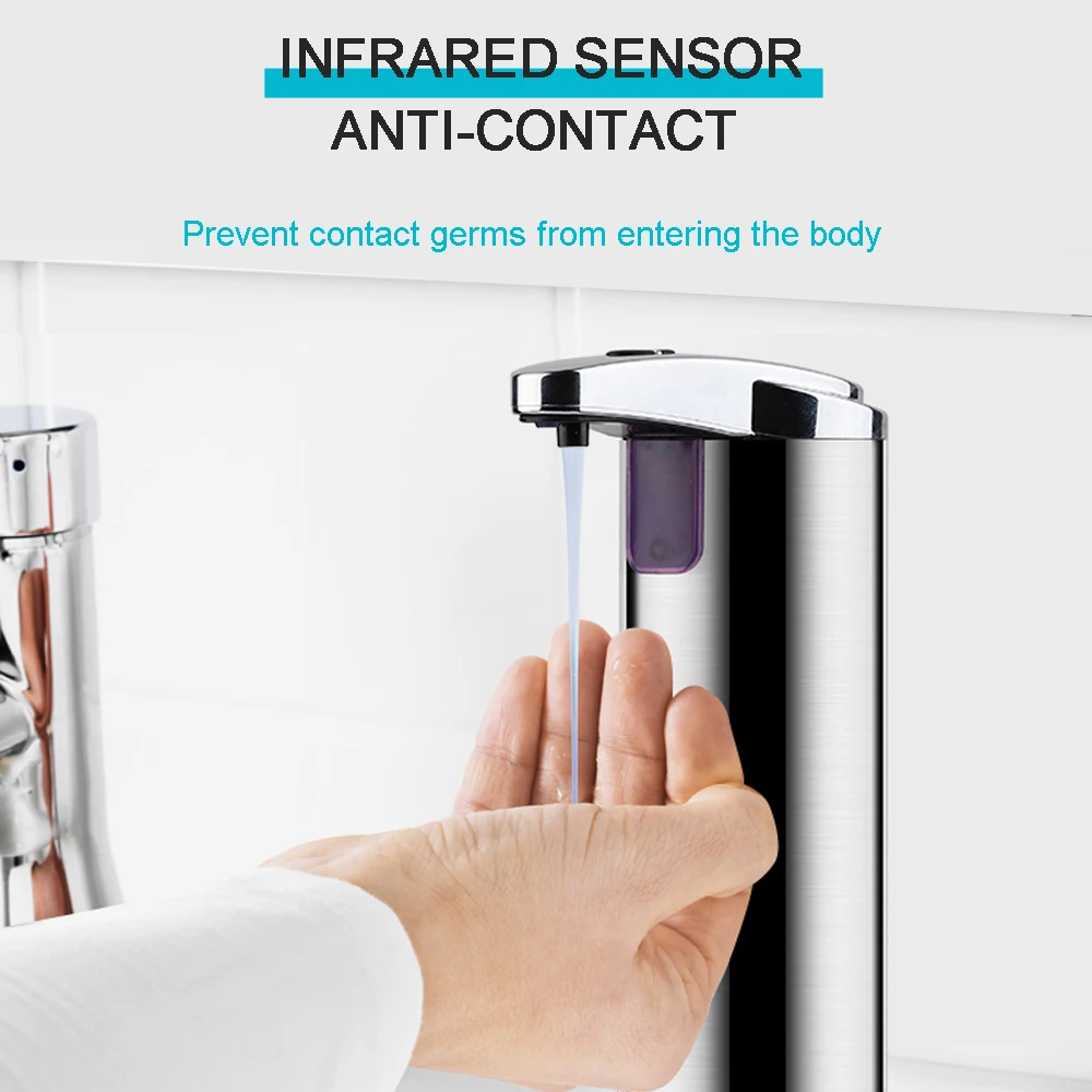 Автоматический дозатор мыла из нержавеющей стали 250 мл|Дозаторы жидкого мыла| |