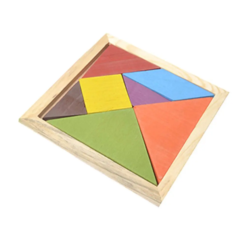 Tangram деревянный цвет Diy головоломки строительные блоки игрушки детские