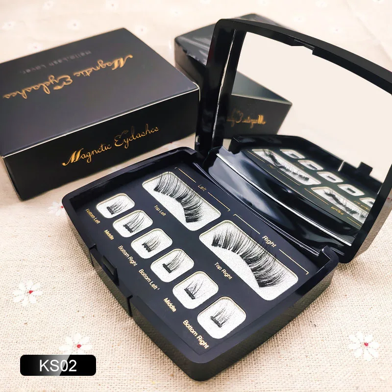 Genailish 8pcs 3D Magnetic Eyelashes Mink Lash Full Strip Lashes False Eyelash With Tweezers Double Magnet Fake Lash SCT-W-602 - Цвет: SCT-604