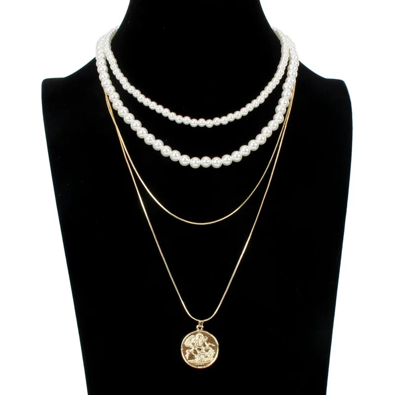 Новинка 2020 богемное многослойное ожерелье с кулоном женское жемчужное круглое