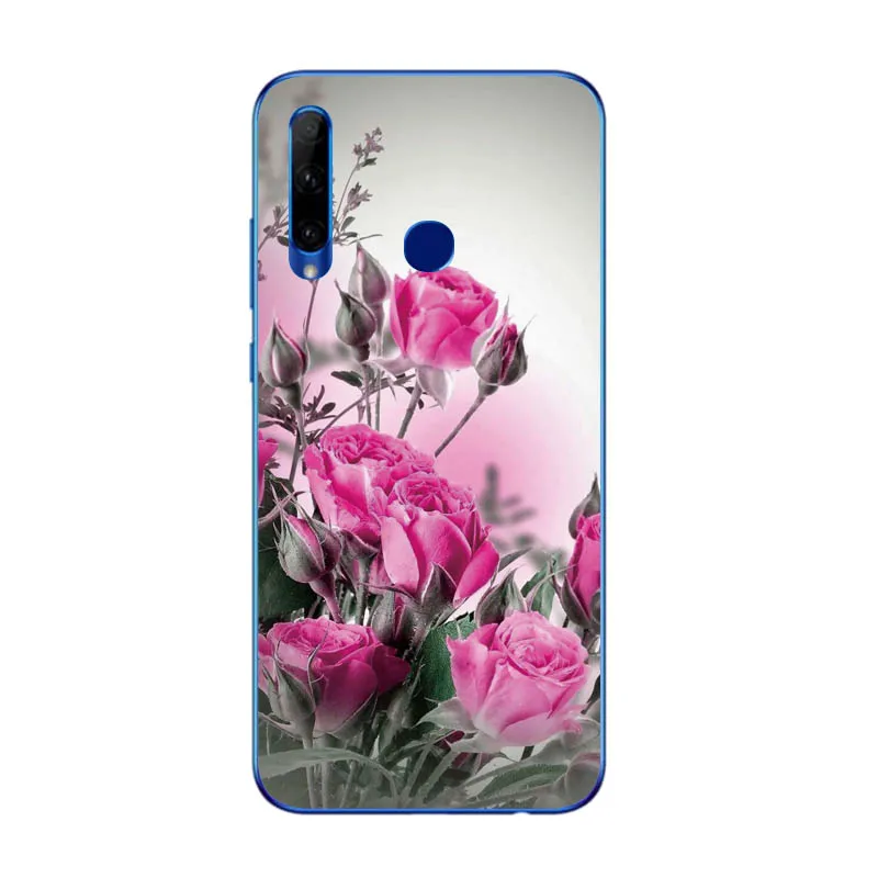 For Honor 10i Case HRY-LX1T Silicon tpu Back Cover Phone Huawei Honor10i 10 i 6.21 inch flower | Мобильные телефоны и