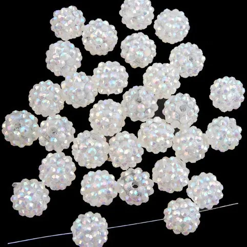 Hgh45 12*10 мм прозрачный белый свободный DIY диско Смола Хрустальный Шарик Подходят