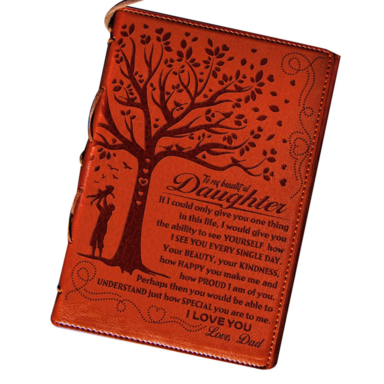 

To My Daughter From Mom/Dad Engraved Leather Journal Notebook with Bookmark Travel Business Diary Book Note Pad Gift Notebook