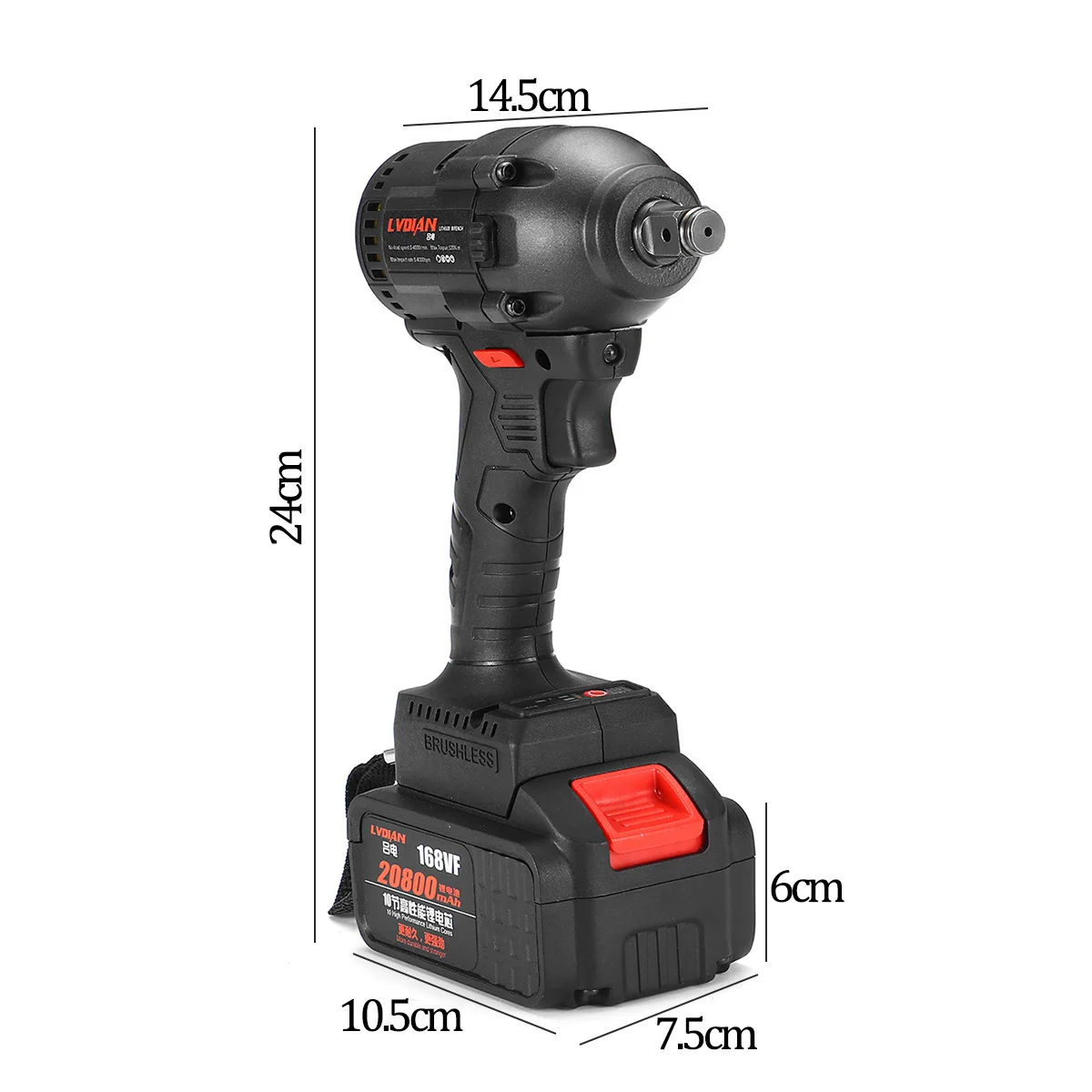 doersupp Electric Impact Wrench Cordless Infinitely Electric Wrench with LED Light Brushless Impact Rechargeable Lithium Battery