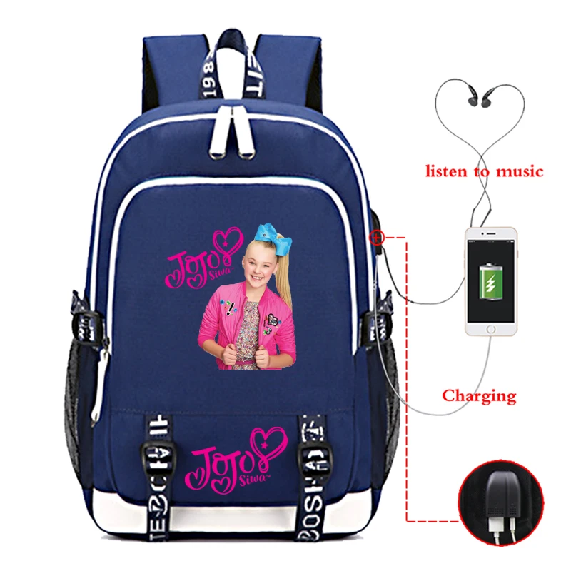 Рюкзак Pop Star Jojo Siwa с USB зарядкой школьные сумки для девочек-подростков