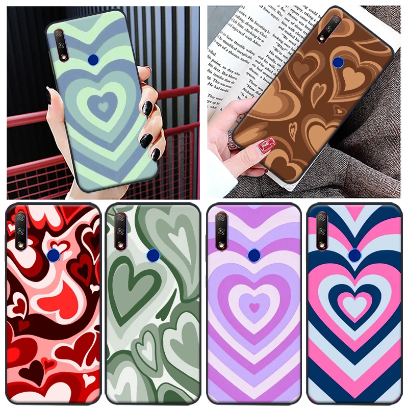 

Purple Heart Swirl Pattern Phone Case For Huawei Honor 30 20i V20 20 10X 10 10i V10 9 9X V9 9 Lite Pro Cases Back Cover Coque
