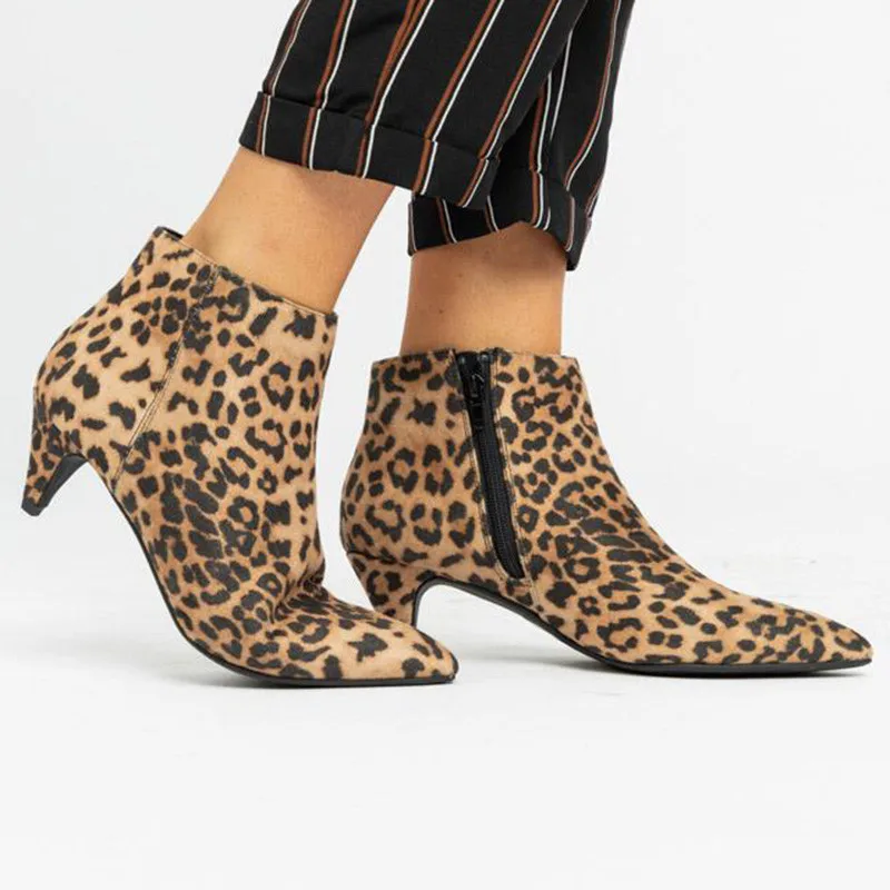 Женские ботильоны из искусственной замши на высоком каблуке молнии | Обувь