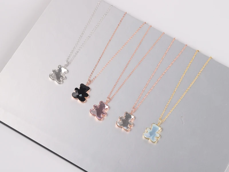 PANDOO модный шарм Оригинал 1:1 копия милый детский кулон плюшевый мишка ожерелье