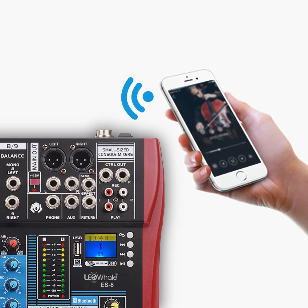 Профессиональный 8-канальный Bluetooth-звуковой микшер звуковой интерфейс с