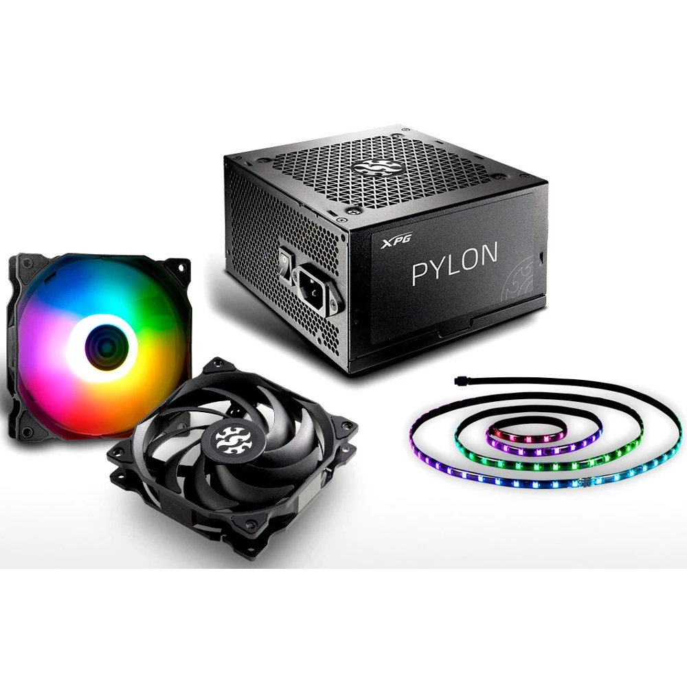 Блок питания для пк игровой XPG PYLON450B чёрный (450 Вт PCIe 2шт ATX v2.31 Active PFC 120mm Fan 80 Plus