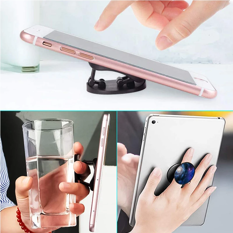 

Cartoon Round Universal Mobile Phone Ring Holder Airbag Gasbag fold Stand Bracket Mount For iPhone XR Samsung Huawei