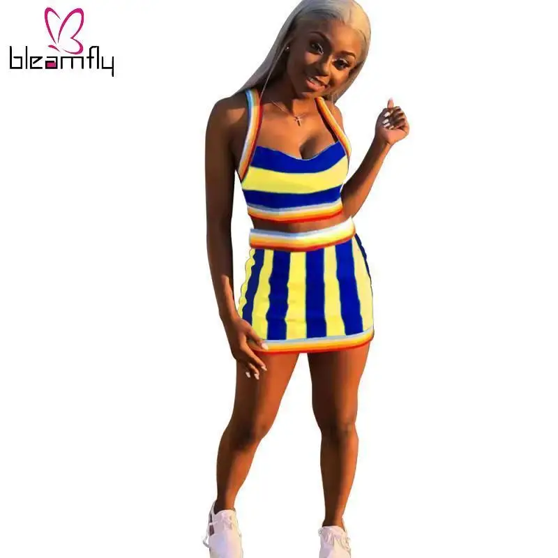 Летние женские полосатые платья без рукавов с набивным рисунком v образный вырез