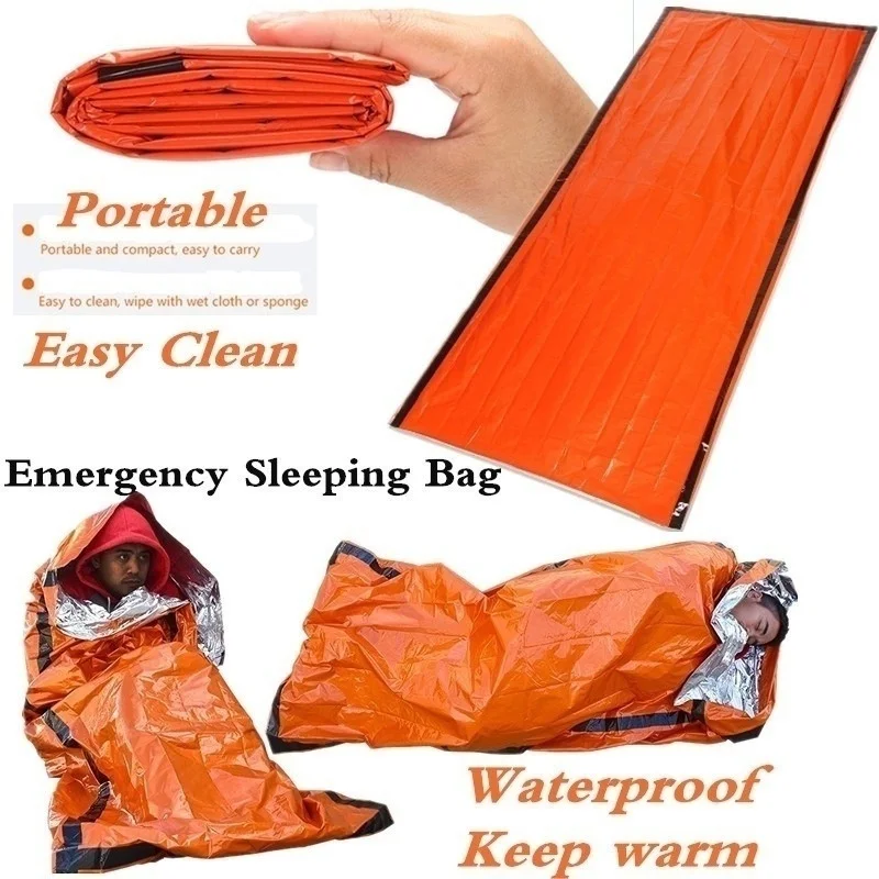 

Outdoor Life Bivy Emergency Sleeping Bag Thermal Keep Warm Waterproof Mylar First Aid Emergency Blanke Camping Survival Gear
