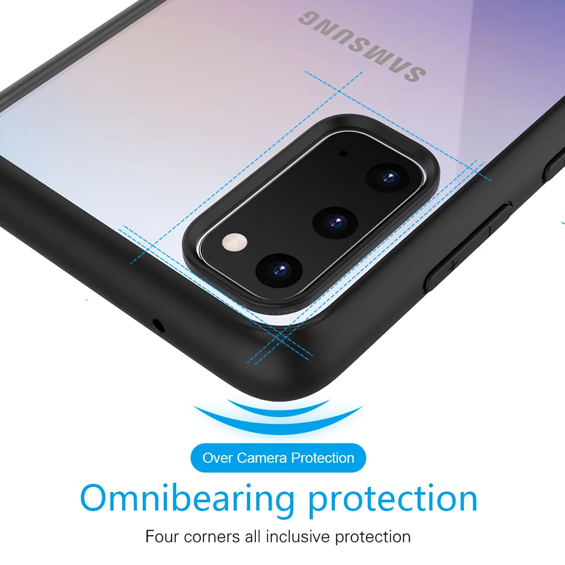Прозрачный чехол для Samsung Galaxy S20 Plus TPU рамка + задняя прозрачная ПК Противоударный