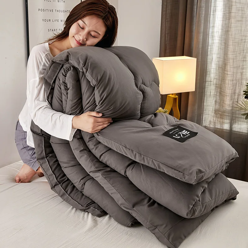 

Washed Cotton&Polyester Comforter Japanese Style Thicken Duvet 3D Winter Quilts 220*240cm Soft Blanket Warm Bedding Home Textile