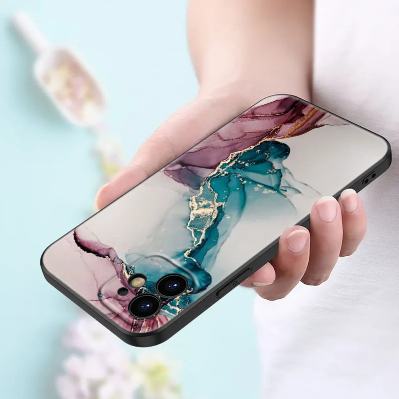 Чехол для телефона с акварельным мраморным рисунком Apple iPhone 13 12 Mini 11 Pro Max XR X XS MAX 6 6S