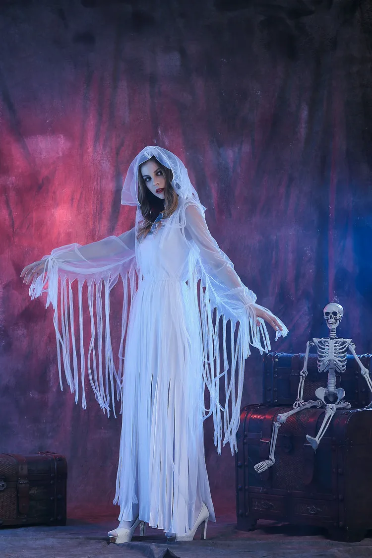 Dancing Stage Costumes Halloween Costume Adult Female Horror Mummy Queen Dress Ghost Bride Devil White Witch Zombie Sports |