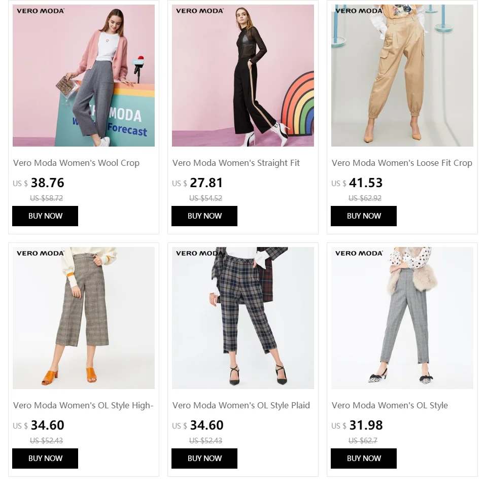 Vero Moda/Новые повседневные хлопковые укороченные брюки с высоким голенищем редиска | 318250520