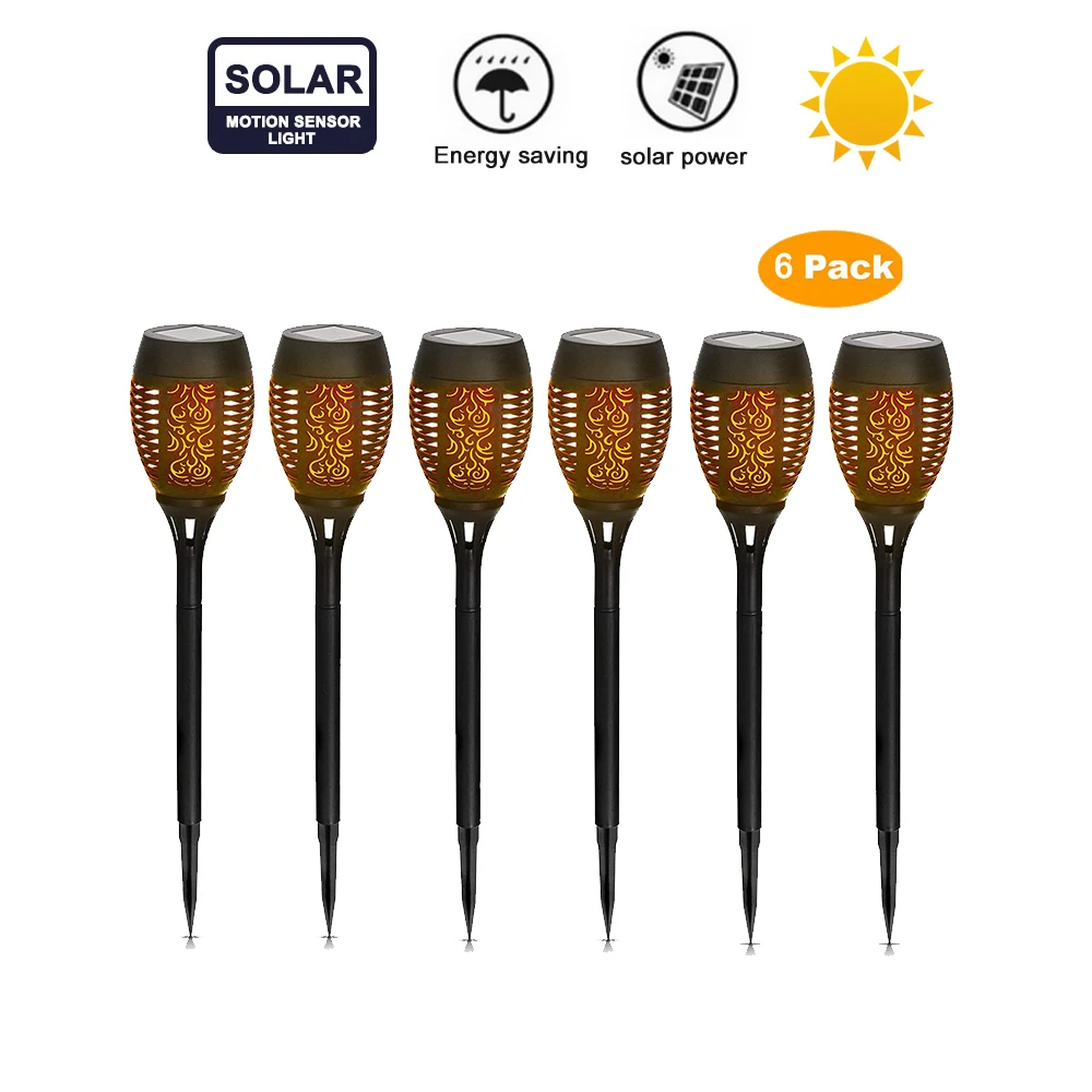 

6 pcs solar Flame Lamp IP65 Waterproof LED Garden Decoration Landscape Light Lawn Lamp Path Lighting