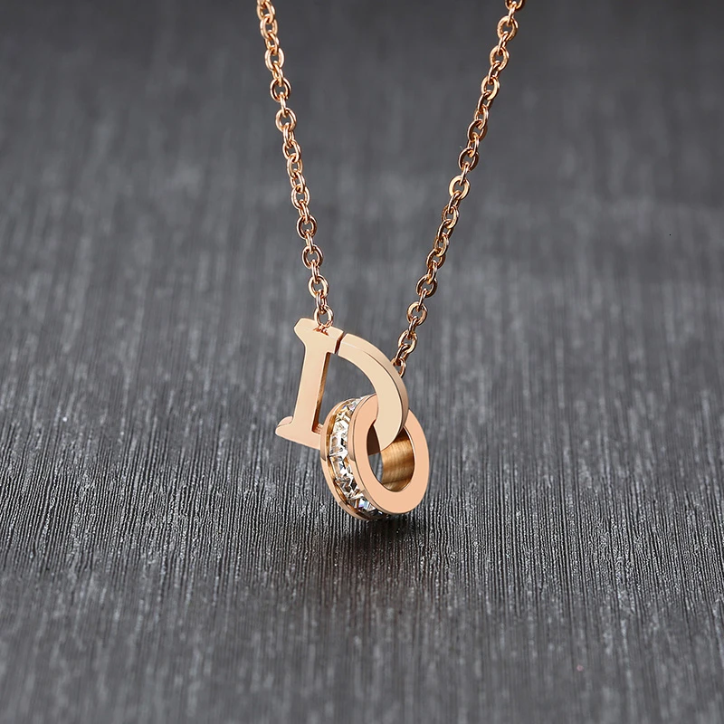 Оригинальное ожерелье D изысканное циркония Циркон розовое золото Тон Шарм