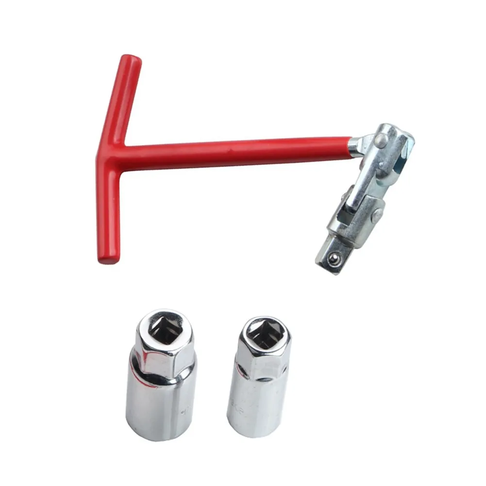 

16/21mm Car Universal T-Handle Dual Use Spark Plug Wrench Kit Remover Installer Joint Spark Plug Socket Wrench Tool