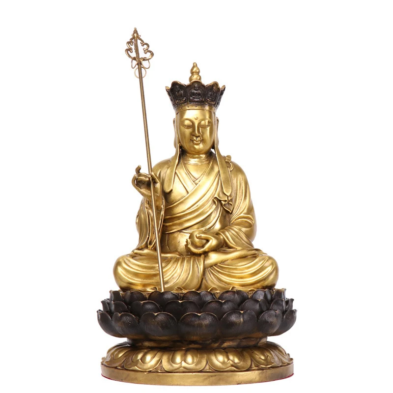 

LAOJUNLU из бронзы, чистая медь Ksitigarbha король, Будда украшения дома Dizang pusa статуя, предлагающая украшения