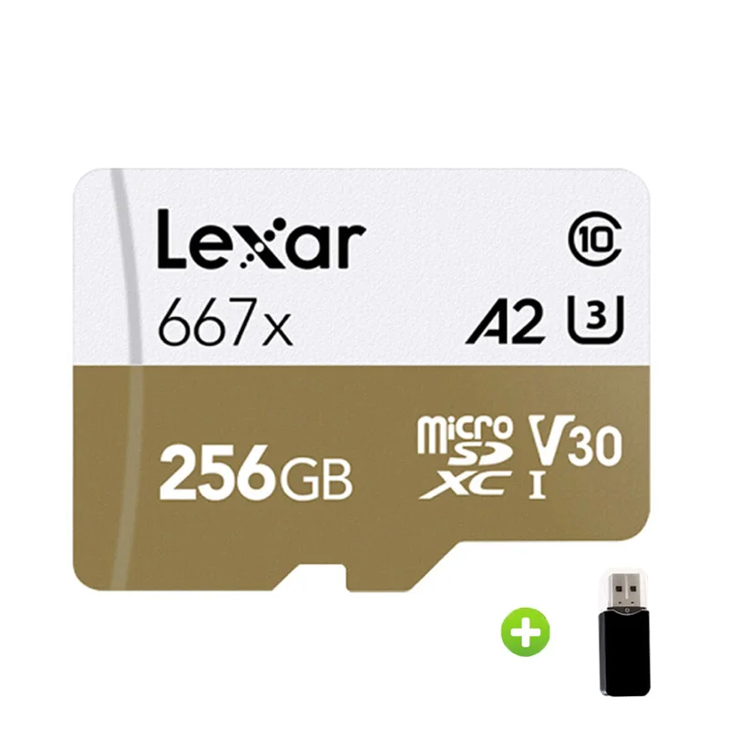 Lexar 64GB карта Micro SD карта 128 ГБ 256 667x слот для карт памяти 100 МБ/с. C10 TF карта флэш-накопитель для смартфона - Емкость: 256GB-Card Reader