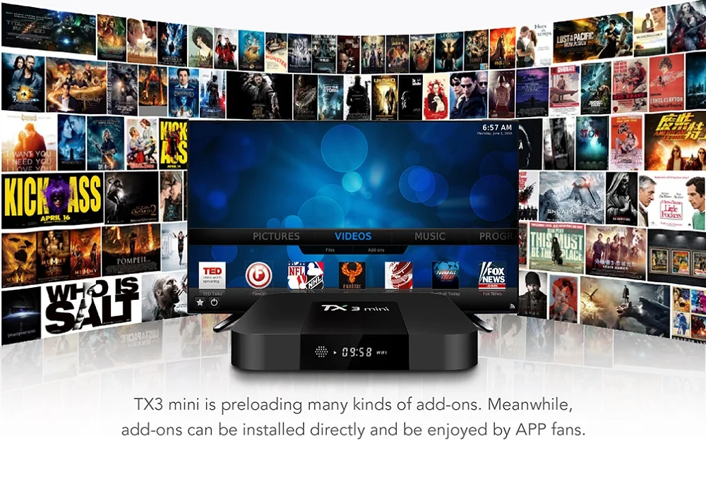 TX3 Mini Android 7 1 Смарт ТВ бокс Гб + 8 2 16 Amlogic S905W четырехъядерный поддержка H.265 4K