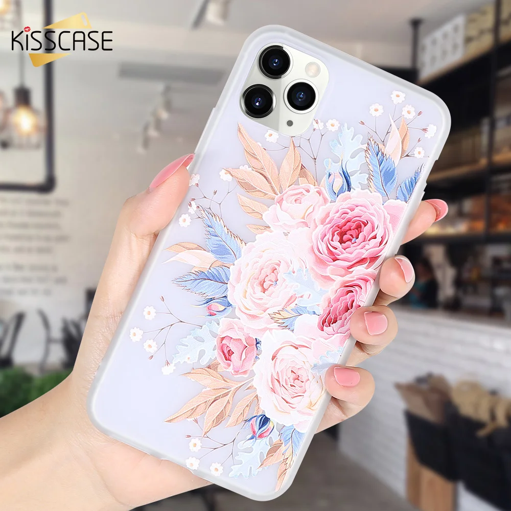 Цветочный силиконовый чехол для телефона iPhone 11 Pro XR XS MAX 5 5S SE 6 6S 7 8 Plus 3D Max мягкий из
