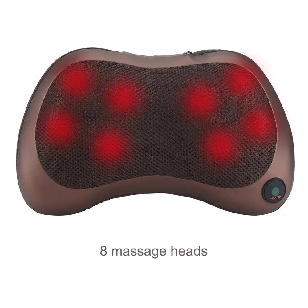 8 massage heads Многофункциональный массажер для тела, шеи, талии, спины, ног, подушка, Электрический инфракрасный нагревательный массажер, двойное использование, автомобильный домашний массаж, Новинка - Цвет: 8 massage heads