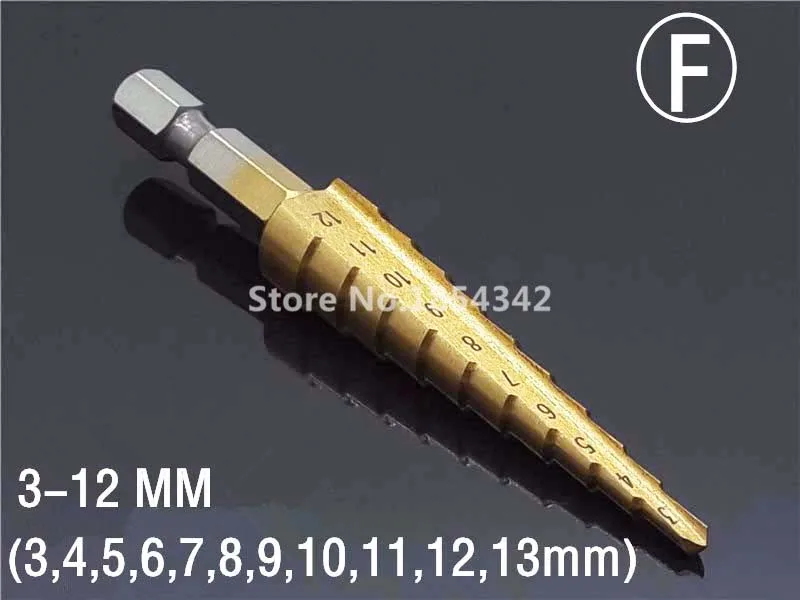 HSS Титан 4-12 мм спиральный рифленый 1/4 шестигранный хвостовик металлический Шаг сверло отверстие резак дерево конусный сердечник сверлильная пила электросверла инструмент