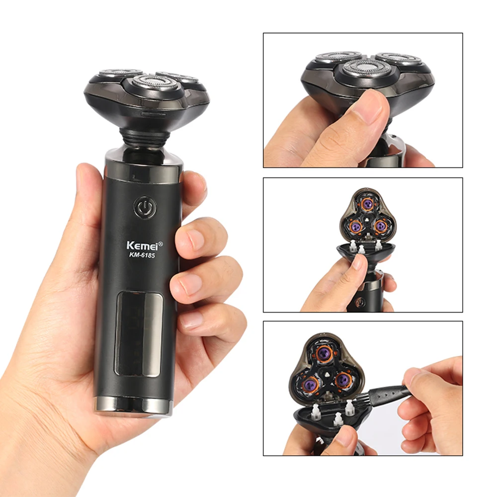 Kemei 6185 100 240 в 3D электробритва бритва для мужчин бритья носа бороды