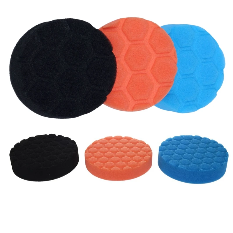 Набор полировальных насадок 6x Hex Logic Buff Для Полировки Автомобиля 3 дюйма и 5