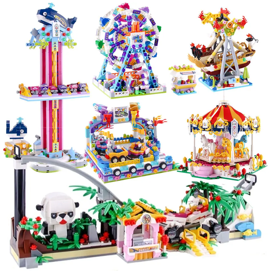 

Mengwoha 6 комплектов парк развлечений микро строительные блоки Friends City Carnival of Joy мини забавные игровые блоки игрушки для детей подарок