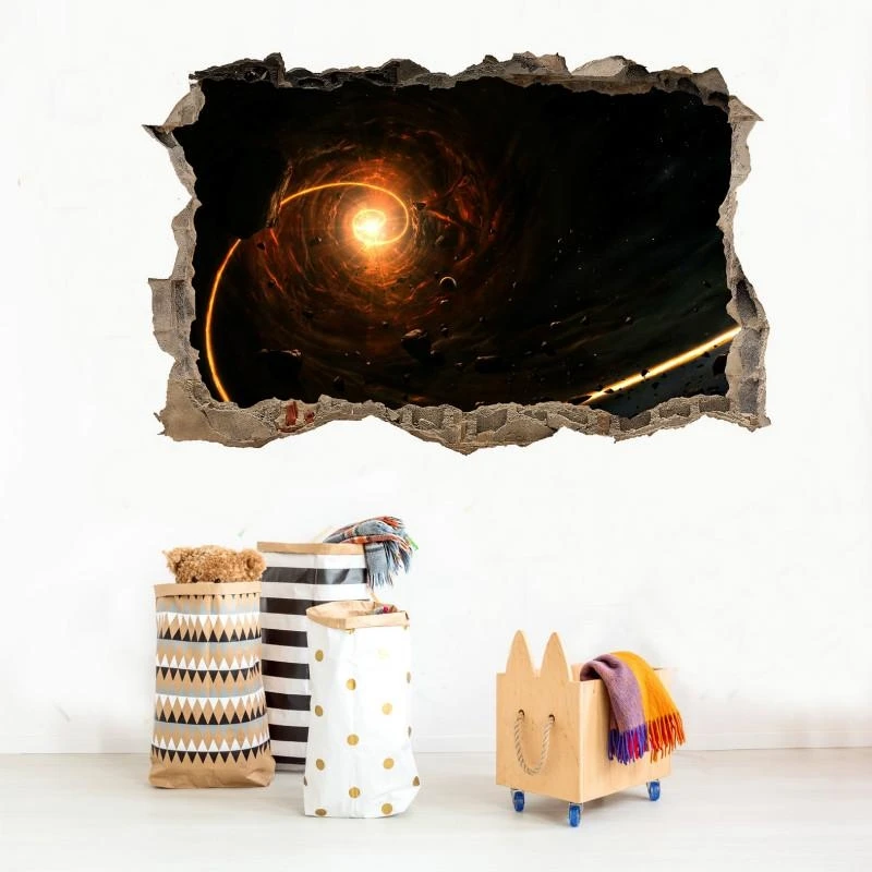 Креативные 3D Звездные настенные наклейки с черными отверстиями обои для