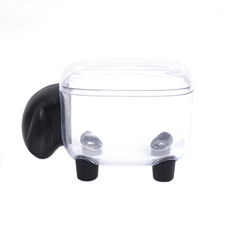 

Transparent Toothpick Holder Storage Container Dustproof Sheep Shape Cotton Swab Box Dining Room Toothpick Case Organizer