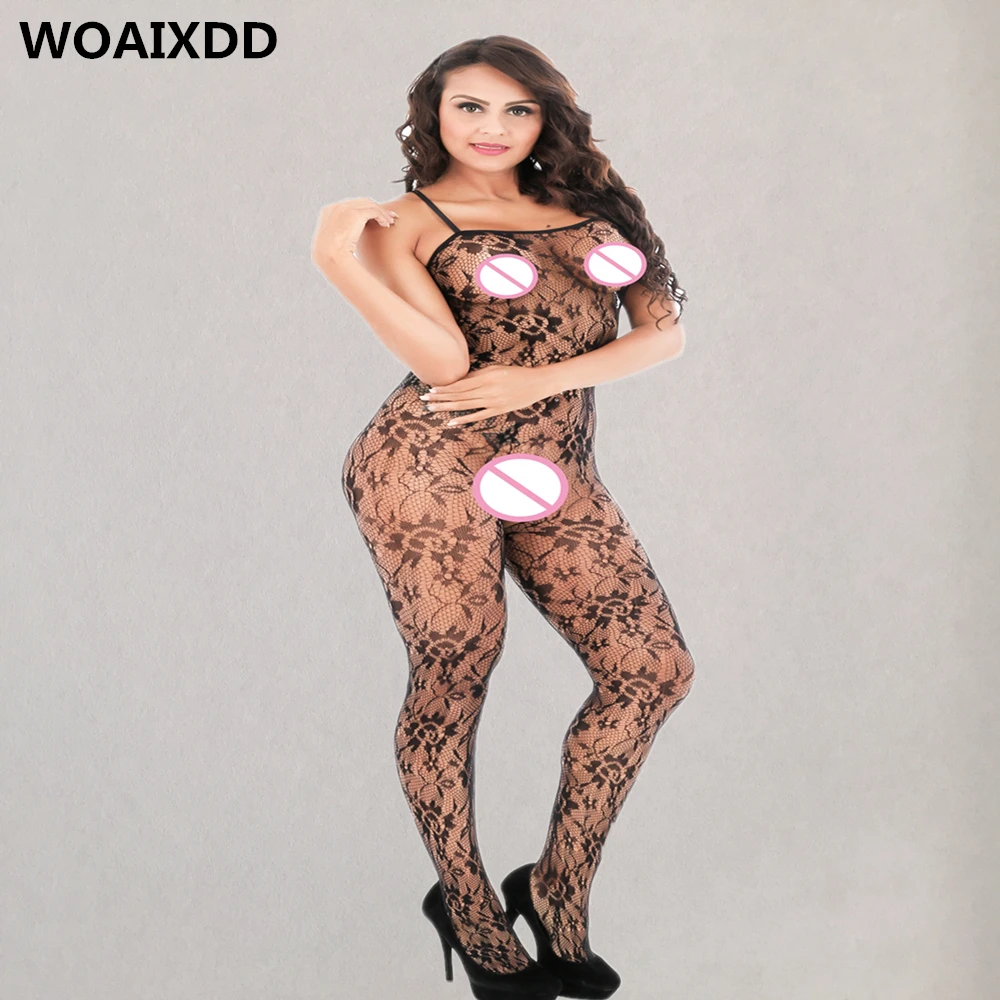 

Женское Эротическое белье в сеточку, ажурное эротическое нижнее белье с размера плюс и цветами, сетчатые чулки-боди