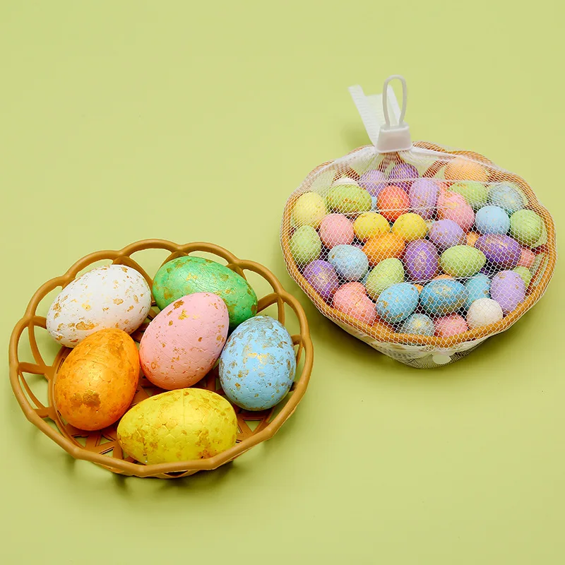 

2022 New DIY easter eggs puzzle decoration rabbit nest painted and colored simulation egg pendants Easter party decorations
