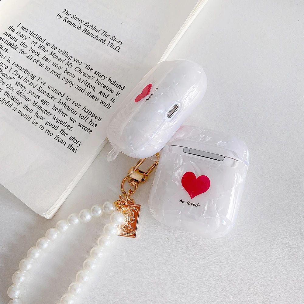 Чехол для наушников Apple Airpods Pro 2 в 1 с жемчужиной шнурки роскошный чехол Защитный