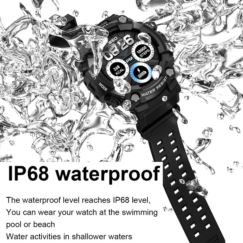 

Smartch TRDT6 Smart Watch,2020 Newest Fitness Tracker,Heart Rate Monitor,Blood Pressure,IP68 Waterproof,T6 Smartwatch Sports iOS
