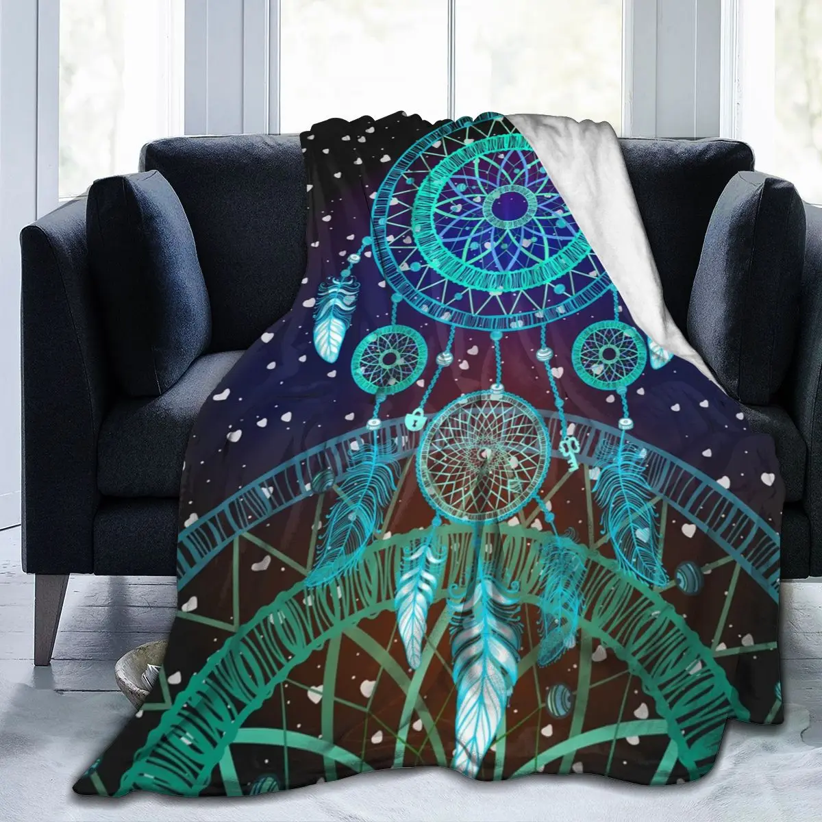 

Colorful Dreamcatcher Hippie Bohemian Super Soft Fleece Throw Blanket Dropship Blankets Flannel Fleece Lightweight Wholesale