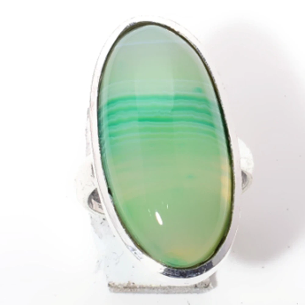 Женское серебряное кольцо из ботсванского агата покрытое медью ручное ювелирное