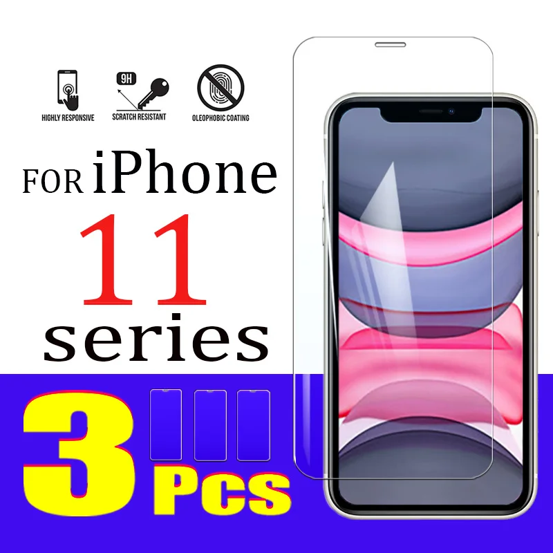 3 шт 9H закаленное стекло для iPhone 11 Pro Max Защитная пленка экрана ipone 11Pro i11