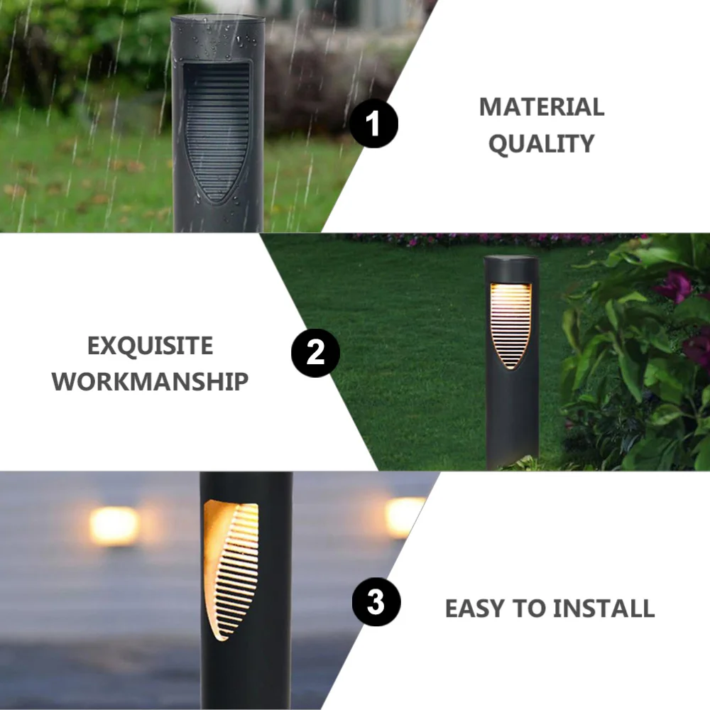 

2pcs Solar Powered Outdoor Lawn Stick Lamps Led Garden Project Lamps (Black)