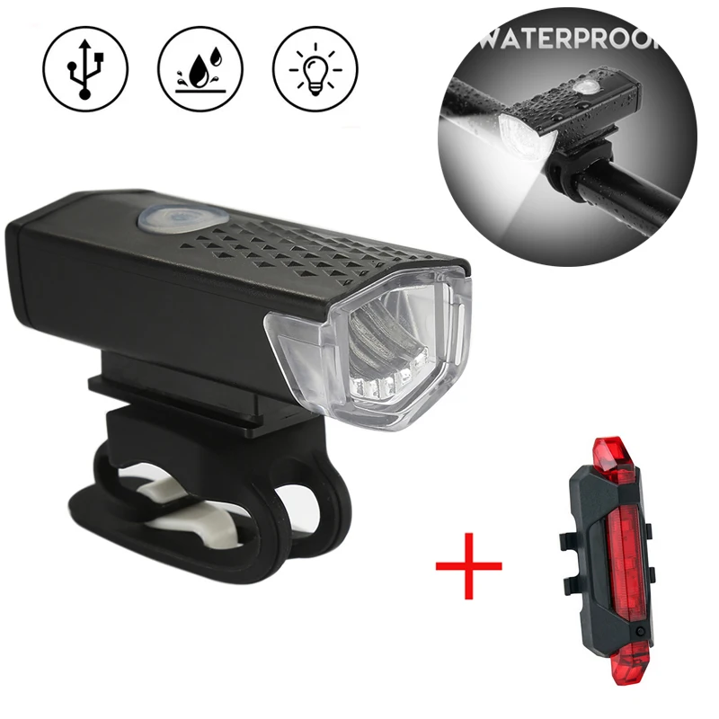 

New Bike Light Cycling Flashlight 300/150 Lumen LED Bicycle Lighting Bike Tail Light Road Headlight Taillight Bike Accessories