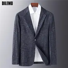 Veste de luxe à rayures pour hommes, haut de gamme, nouvelle marque de styliste, décontractée, à la mode, Slim Fit, nuit, Blazer, Business, vêtements élégants  (1)