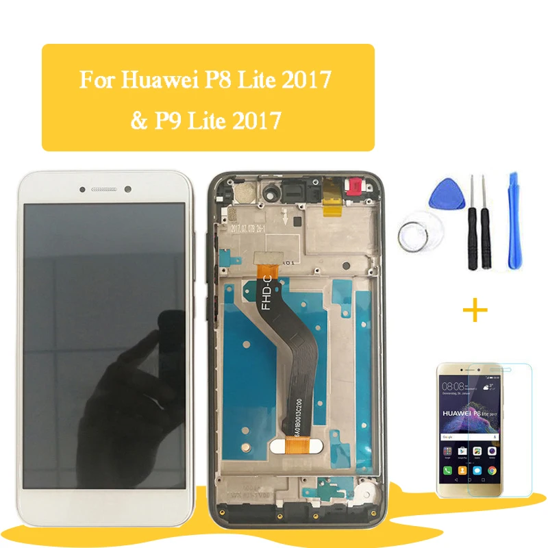 Лучшее качество ЖК дисплей + рамка для huawei P8 Lite 2017 Экран дисплея Замена P9 PRA LA1