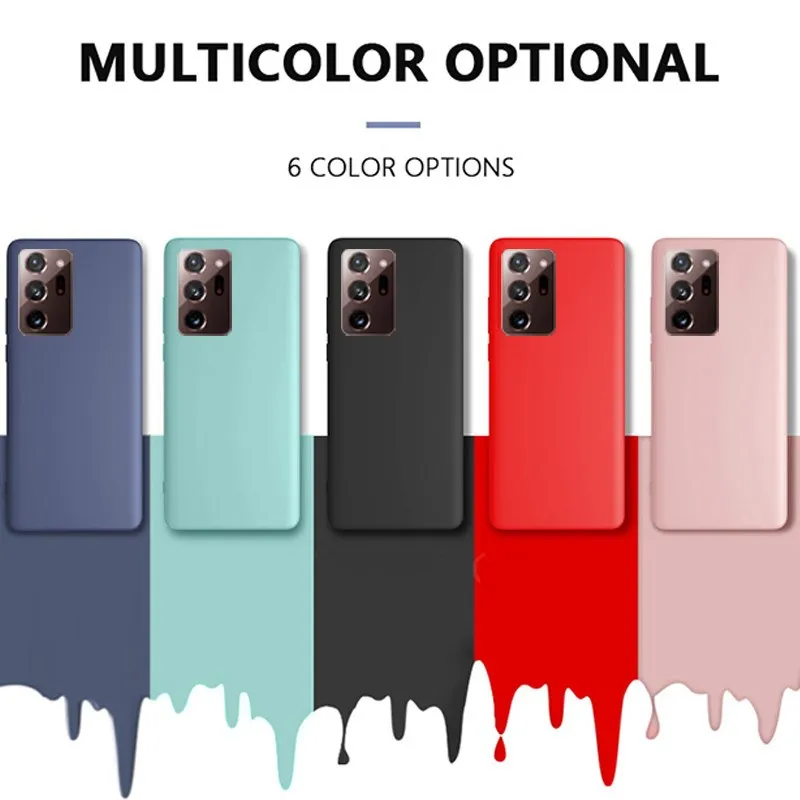 For Samsung A20 A30 A40 A50 A70 A51 A71 S8 S9 S10E S20 FE Plus Liquid Silicone Soft Case Cover For Galaxy Note 20 UItra Note 8 9