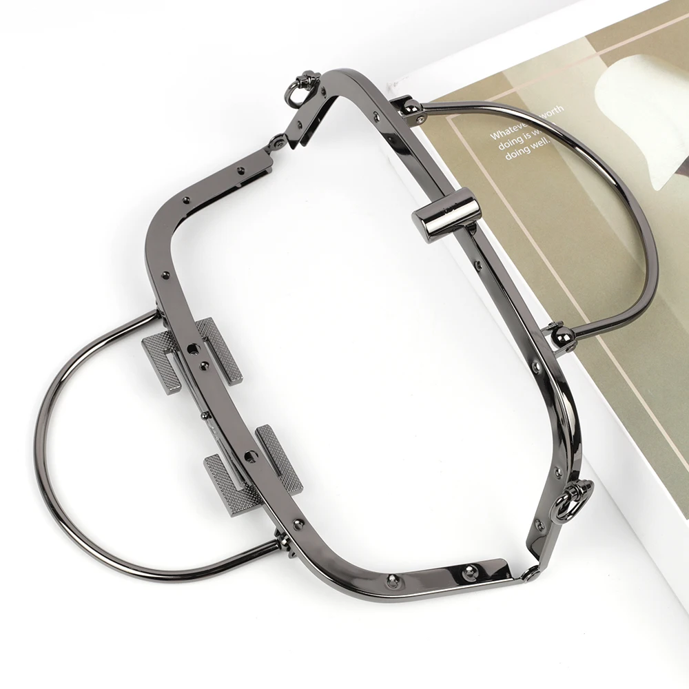 20.5cm Vintage Handle Metal Frame Kiss Lock Sewing Craft Handbag Mouth Gold Bags Part DIY Replacement Wallet Accessaries